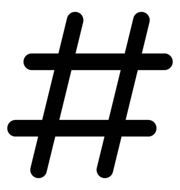 Hashtag vektör satırı simgesi