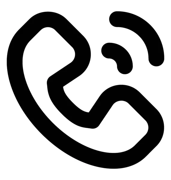 Récepteur Téléphone Avec Symbole Ligne Assistance Icône Vectorielle Gras — Image vectorielle