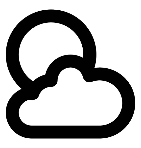 Σημάδι Καιρός Ηλιόλουστο Σύννεφο Τολμηρή Γραμμή Εικονίδιο Του Φορέα — Διανυσματικό Αρχείο