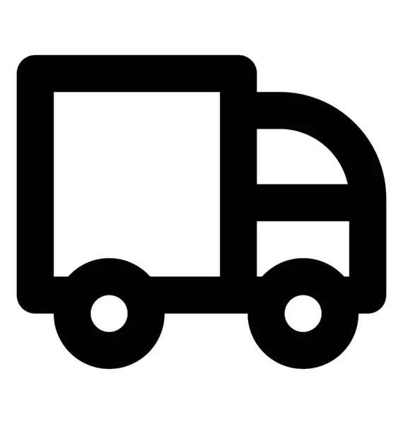 Векторна Ілюстрація Фургона Доставки Вантажів Смілива Лінія Векторна Піктограма — стоковий вектор