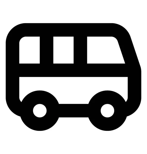 Transporte Público Simple Van Pública Negrita Icono Vector Línea — Vector de stock