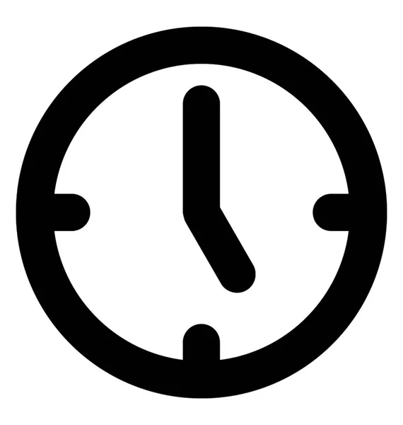 Icône Ligne Vectorielle Horloge — Image vectorielle