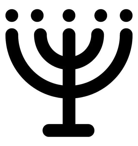 Menorah Vector Line Icono — Archivo Imágenes Vectoriales