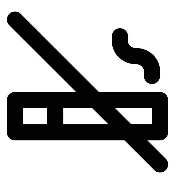 Fumar Vector Line Icono — Vector de stock