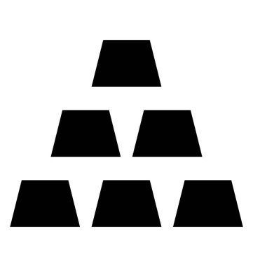 Altın çubuklar vektör glif simgesi