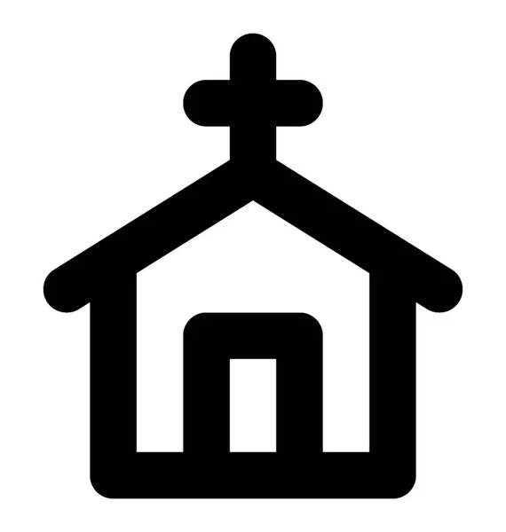 Kerk Vector Lijn Pictogram — Stockvector