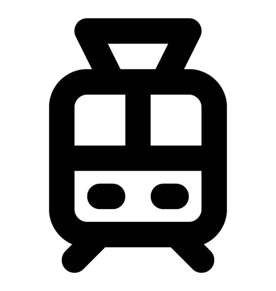 Tram Vector Line Icon — Stock Vector