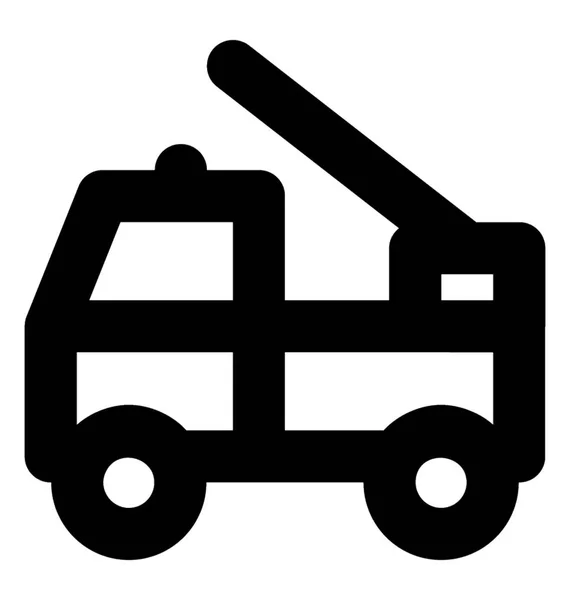 Kranwagen Vektor Line Symbol — Stockvektor