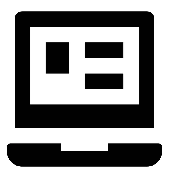 Laptop Vektor Glyphen Symbol — Stockvektor