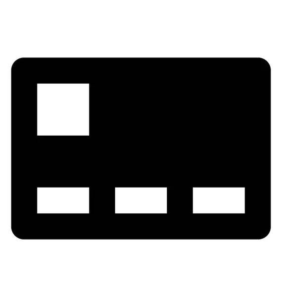 Cartão Crédito Vector Glyph Icon — Vetor de Stock