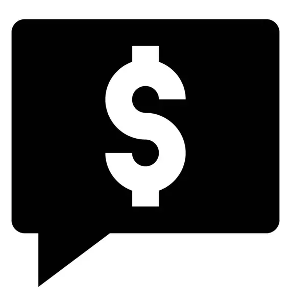 Sms Banking Vector Glyph Icon — Stock Vector