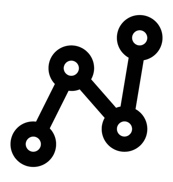 Gráfico Linha Vector Glyph Icon — Vetor de Stock