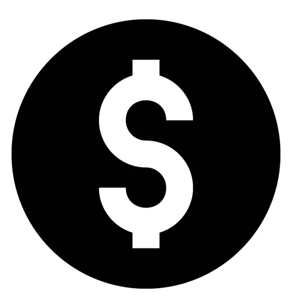 Dollar Vectoriel Icône Solide — Image vectorielle
