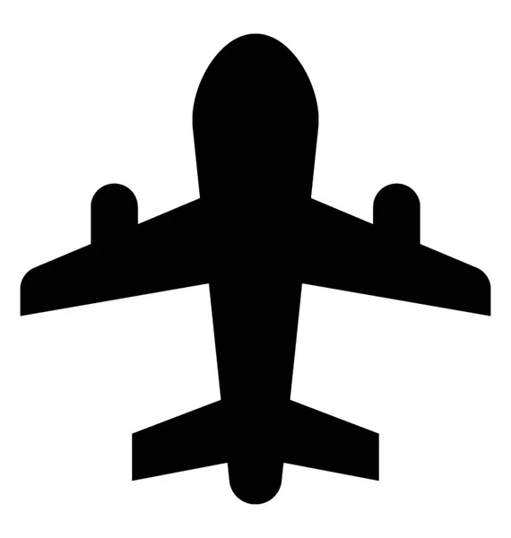 Aeroplane Vector Solid Icon — Stock Vector