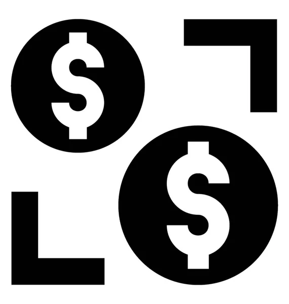 Dollar Vector Solide Pictogram — Stockvector