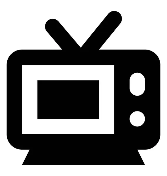 Στερεά Εικονίδιο Τηλεόραση Διάνυσμα — Διανυσματικό Αρχείο