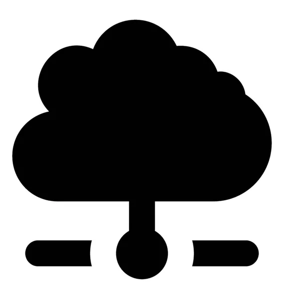 Cloud Computing Vektorové Pevné Ikony — Stockový vektor