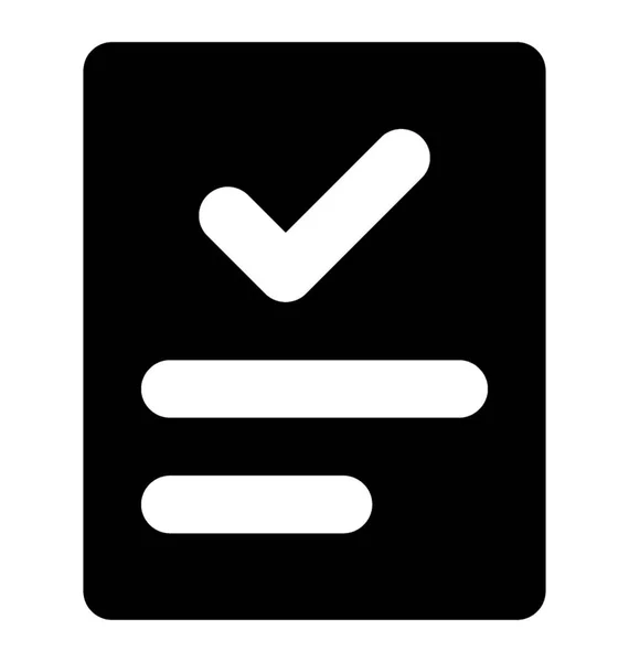 Task Complete Glyph Vector Icon — Stock Vector
