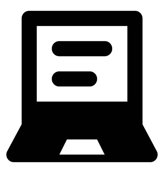 Laptop Glyph Vetor Ícone —  Vetores de Stock