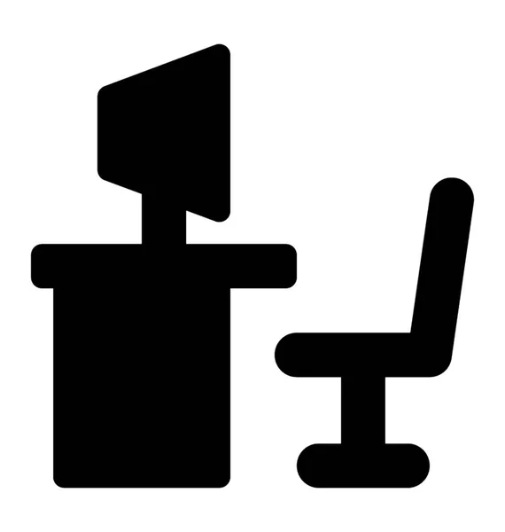 Schreibtisch Glyphen Vektorsymbol — Stockvektor
