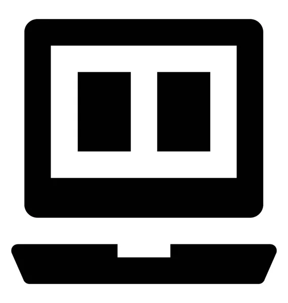笔记本电脑字形标志符号矢量图标 — 图库矢量图片