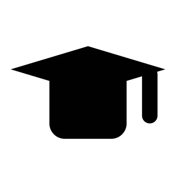 Mortarboard Гліфів Гліфів Векторної Icon — стоковий вектор