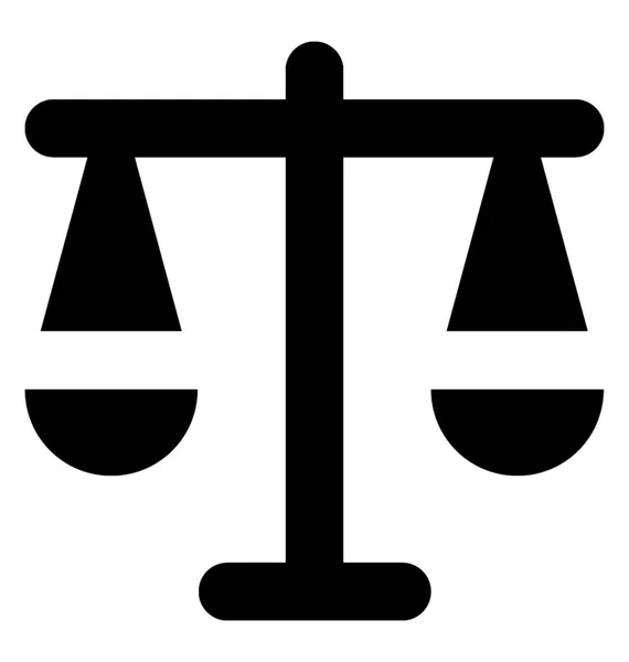 Justice Scale Glyph Glyph Vector Icon — Stock Vector