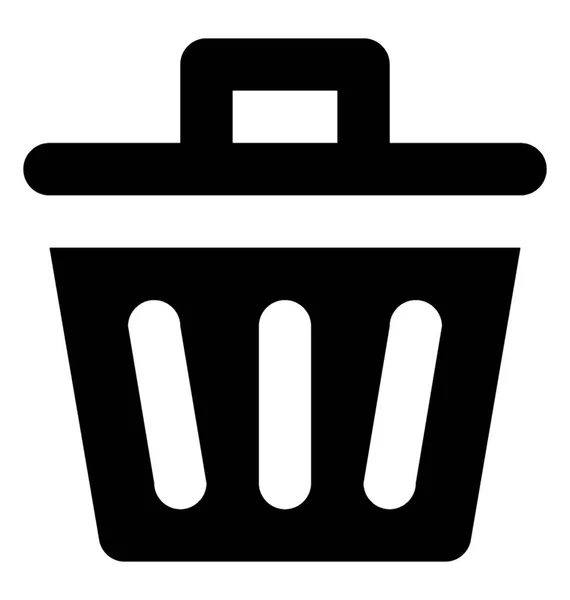 Dustbin Glyph Vector Ícone — Vetor de Stock