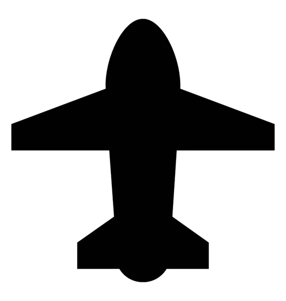 Uçak Glif Vektör Simgesi — Stok Vektör