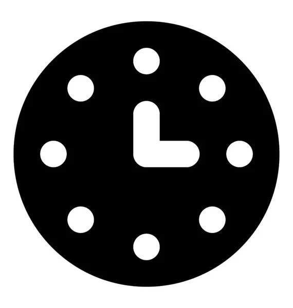 Uhr Glyphen Vektor Symbol — Stockvektor