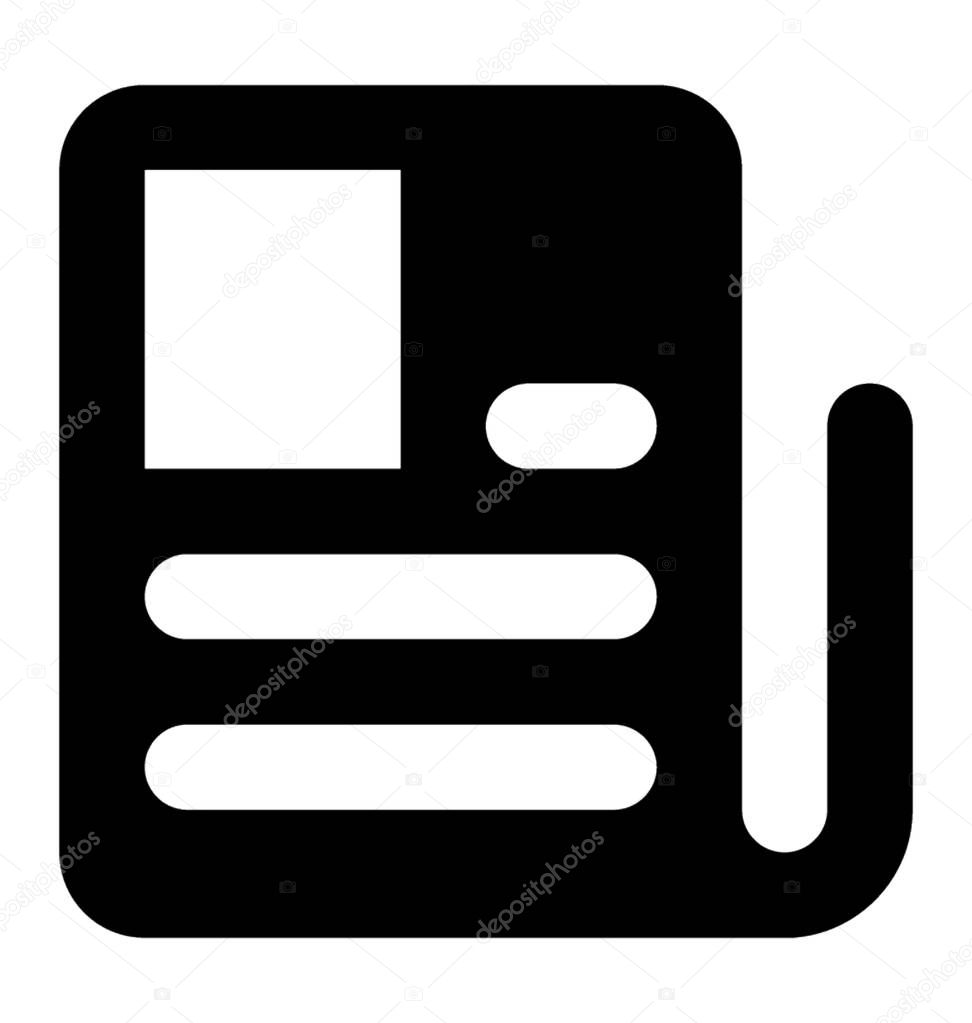 Newspaper Vector Solid Icon