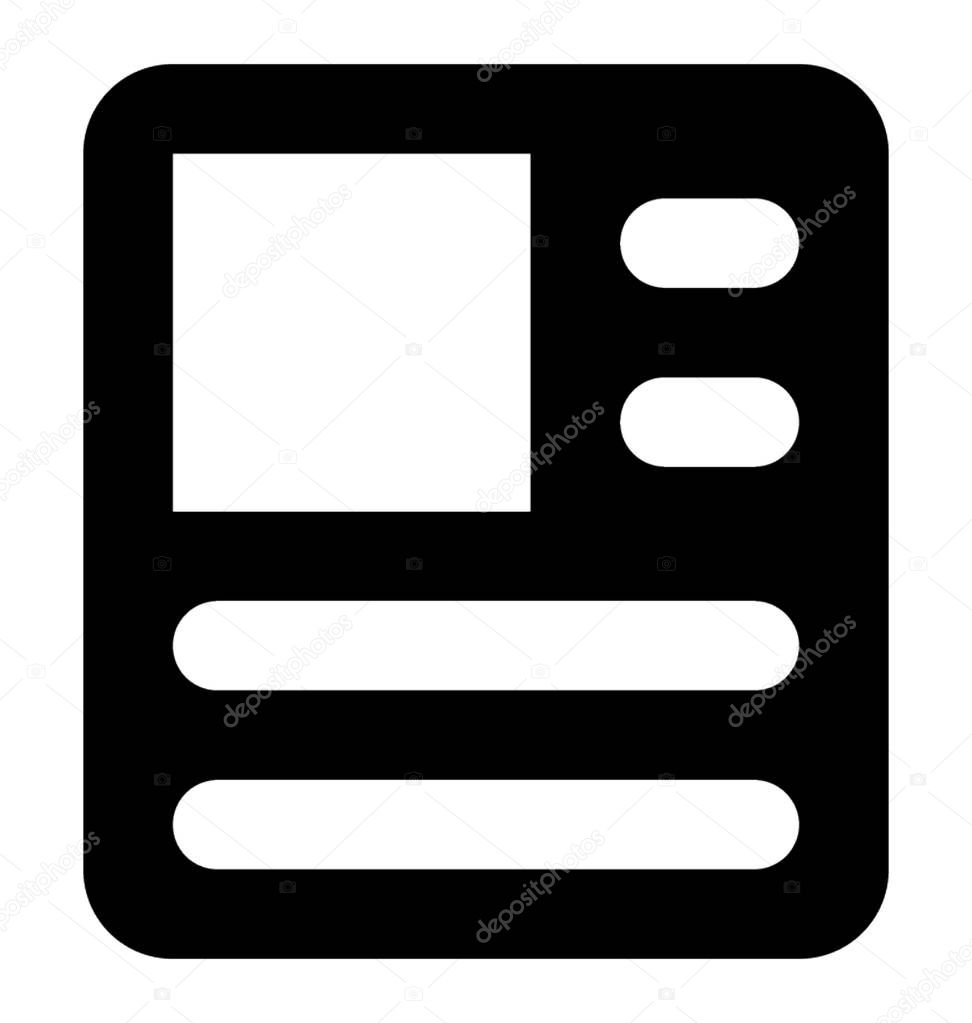 Newspaper Vector Solid Icon