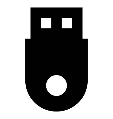 USB glif vektör simgesi