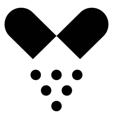 Kapsül glif vektör simgesi