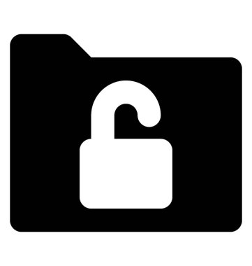 Klasör koruma glif vektör simgesi 