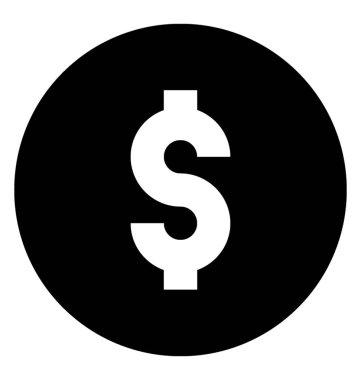 Doları glif vektör simgesi