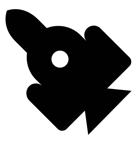 Foguete Glyph Vector Ícone — Vetor de Stock