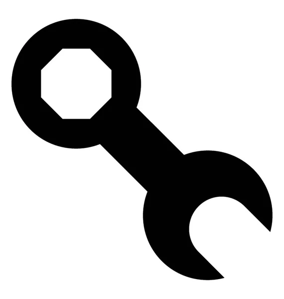 Spanner Glyph Vector Icon — Stock Vector