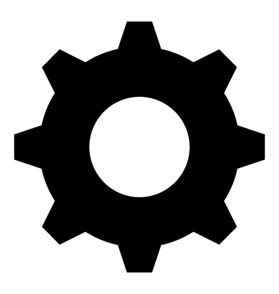 Cog Glyph Vector Icon — Stock Vector