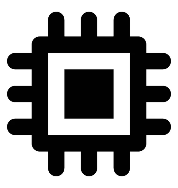 Chip Glyph Vector Ícone — Vetor de Stock