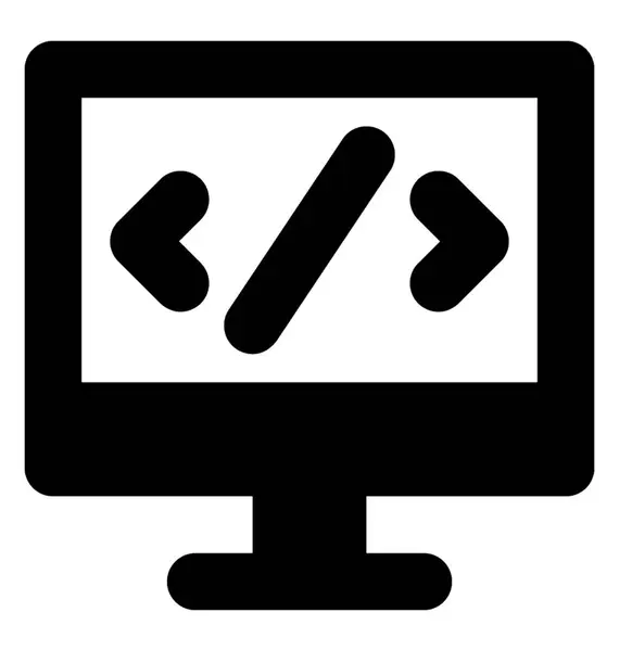 Programación Glifo Vector Icono — Archivo Imágenes Vectoriales