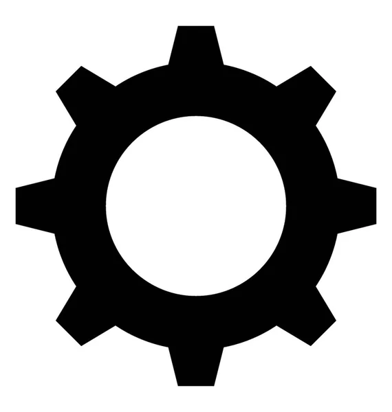 Gear Glyph Vector Ícone — Vetor de Stock