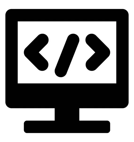 Programación Glifo Vector Icono — Vector de stock