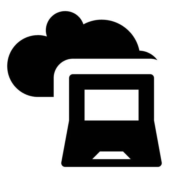 Cloud Computing Glifo Vector Icono — Archivo Imágenes Vectoriales