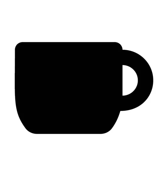 Teacup Glyph Vector Icono — Vector de stock