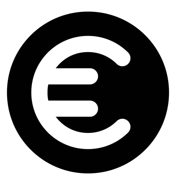 Euro Glyph Vector Ícone — Vetor de Stock