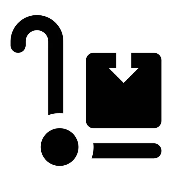 Trolley Glyph Vector Ícone — Vetor de Stock