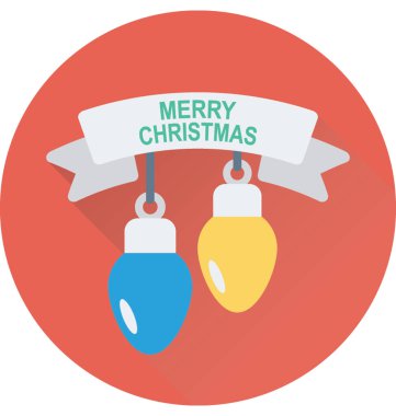 Noel ışıkları düz vektör simgesi