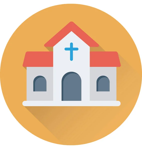 Kilise Düz Vektör Simgesi — Stok Vektör