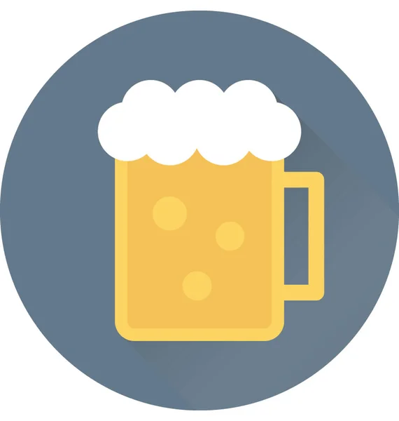 Caneca Cerveja Vetor Plano Ícone — Vetor de Stock